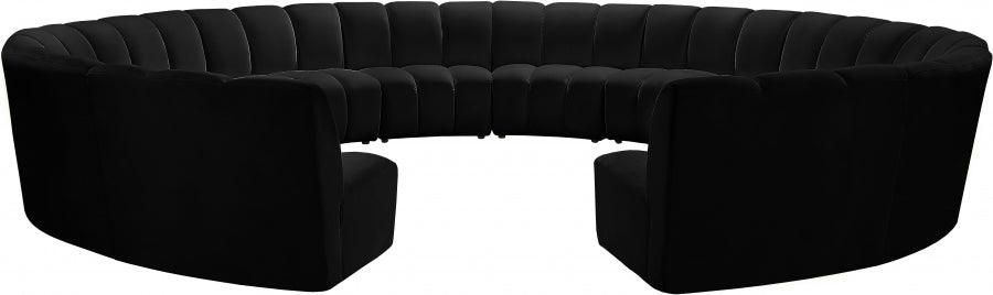 Meridian Furniture - Infinity 12 Piece Modular Sectional In Black - 638Black-12Pc