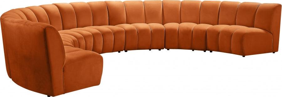 Meridian Furniture - Infinity Modular 7 Piece Sectional In Cognac - 638Cognac-7Pc