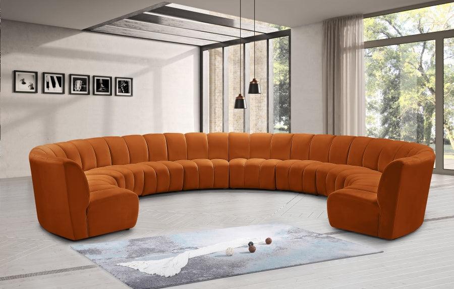 Meridian Furniture - Infinity 10 Piece Modular Sectional In Cognac - 638Cognac-10Pc