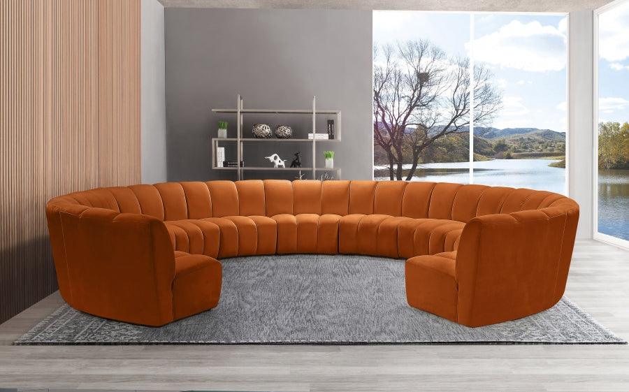 Meridian Furniture - Infinity 11 Piece Modular Sectional In Cognac - 638Cognac-11Pc