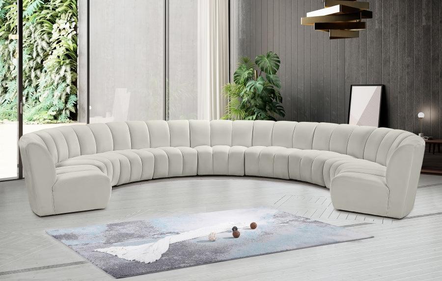 Meridian Furniture - Infinity Modular 9 Piece Sectional In Cream - 638Cream-9Pc