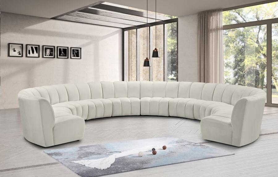 Meridian Furniture - Infinity 10 Piece Modular Sectional In Cream - 638Cream-10Pc