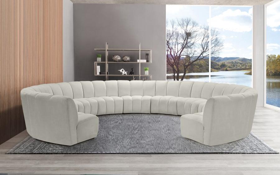 Meridian Furniture - Infinity 11 Piece Modular Sectional In Cream - 638Cream-11Pc