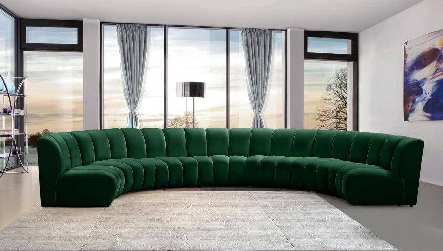 Meridian Furniture - Infinity Modular 7 Piece Sectional In Green - 638Green-7Pc