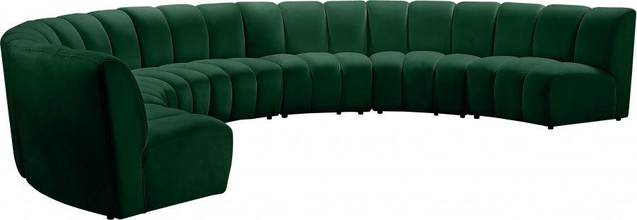 Meridian Furniture - Infinity Modular 7 Piece Sectional In Green - 638Green-7Pc