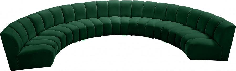 Meridian Furniture - Infinity Modular 7 Piece Sectional In Green - 638Green-7Pc