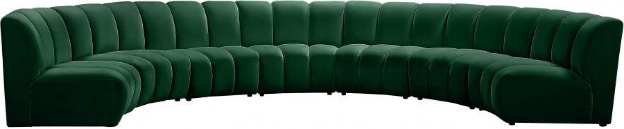 Meridian Furniture - Infinity Modular 7 Piece Sectional In Green - 638Green-7Pc