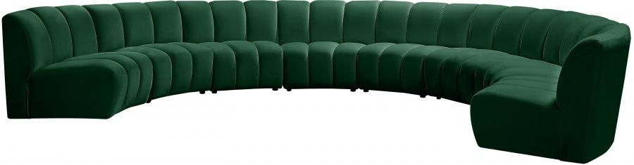 Meridian Furniture - Infinity Modular 8 Piece Sectional In Green - 638Green-8Pc