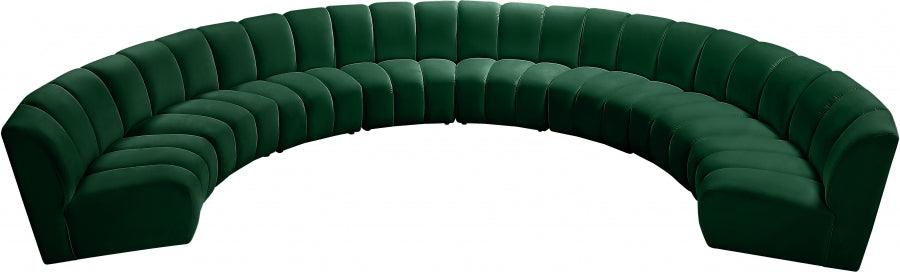 Meridian Furniture - Infinity Modular 8 Piece Sectional In Green - 638Green-8Pc