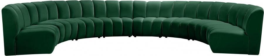 Meridian Furniture - Infinity Modular 8 Piece Sectional In Green - 638Green-8Pc