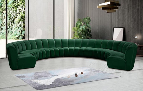 Meridian Furniture - Infinity Modular 9 Piece Sectional In Green - 638Green-9Pc