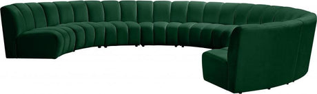 Meridian Furniture - Infinity Modular 9 Piece Sectional In Green - 638Green-9Pc