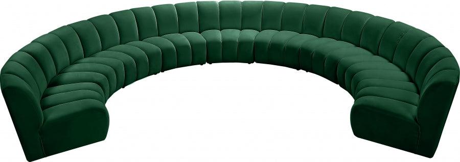 Meridian Furniture - Infinity Modular 9 Piece Sectional In Green - 638Green-9Pc