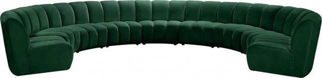 Meridian Furniture - Infinity Modular 9 Piece Sectional In Green - 638Green-9Pc