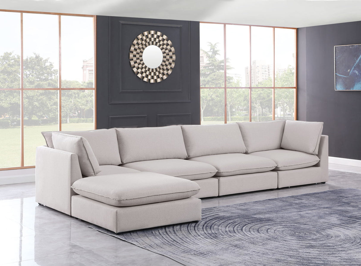 Mackenzie - Modular Sectional 5 Piece - Beige - Fabric - Modern & Contemporary - Home Elegance USA