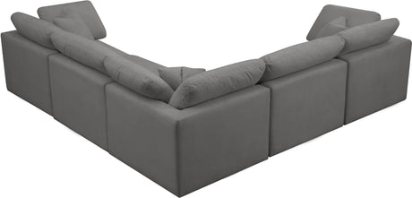 Plush - Cloud 5 Piece Modular Sectional - Grey - Home Elegance USA