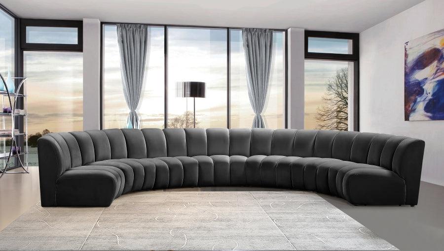 Meridian Furniture - Infinity Modular 7 Piece Sectional In Grey - 638Grey-7Pc