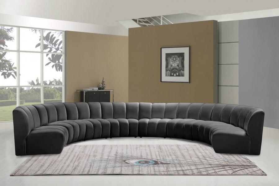 Meridian Furniture - Infinity Modular 8 Piece Sectional In Grey - 638Grey-8Pc