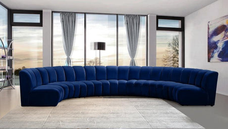 Meridian Furniture - Infinity Modular 7 Piece Sectional In Navy - 638Navy-7Pc