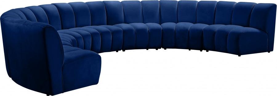 Meridian Furniture - Infinity Modular 7 Piece Sectional In Navy - 638Navy-7Pc