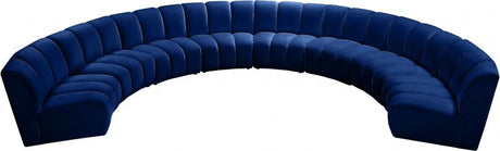 Meridian Furniture - Infinity Modular 8 Piece Sectional In Navy - 638Navy-8Pc