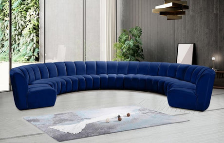 Meridian Furniture - Infinity Modular 9 Piece Sectional In Navy - 638Navy-9Pc