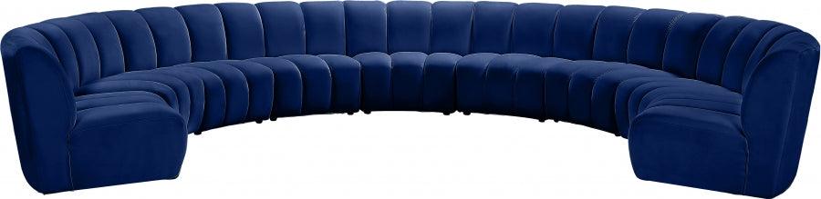 Meridian Furniture - Infinity Modular 9 Piece Sectional In Navy - 638Navy-9Pc