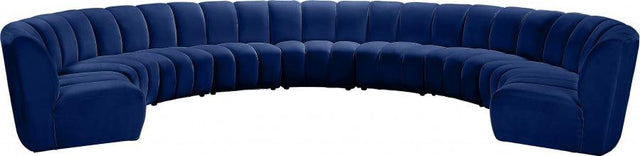 Meridian Furniture - Infinity Modular 9 Piece Sectional In Navy - 638Navy-9Pc