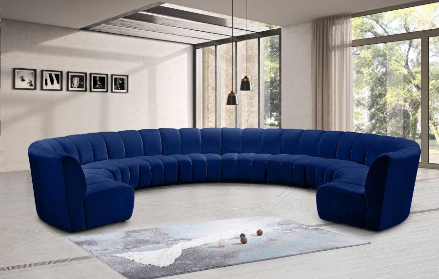 Meridian Furniture - Infinity 10 Piece Modular Sectional In Navy - 638Navy-10Pc