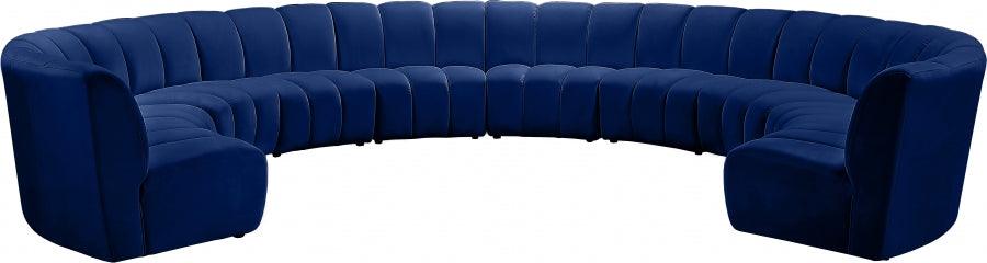 Meridian Furniture - Infinity 10 Piece Modular Sectional In Navy - 638Navy-10Pc