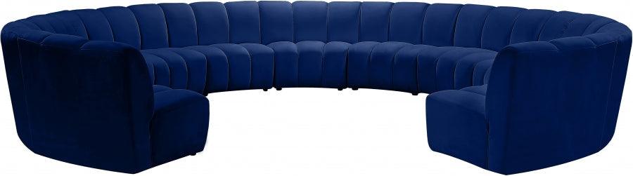 Meridian Furniture - Infinity 11 Piece Modular Sectional In Navy - 638Navy-11Pc