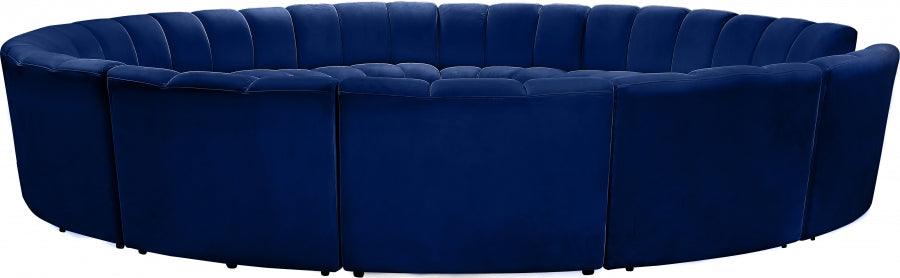 Meridian Furniture - Infinity 12 Piece Modular Sectional In Navy - 638Navy-12Pc