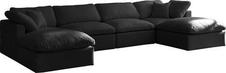 Plush - Cloud Modular Sectional 6 Piece - Black - Fabric - Home Elegance USA