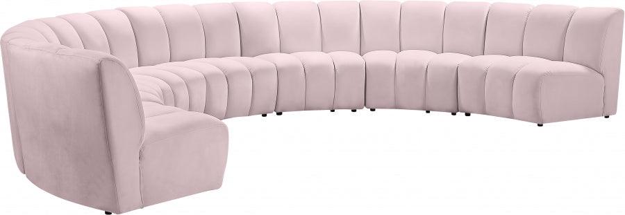 Meridian Furniture - Infinity Modular 7 Piece Sectional In Pink - 638Pink-7Pc