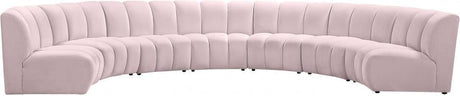 Meridian Furniture - Infinity Modular 7 Piece Sectional In Pink - 638Pink-7Pc