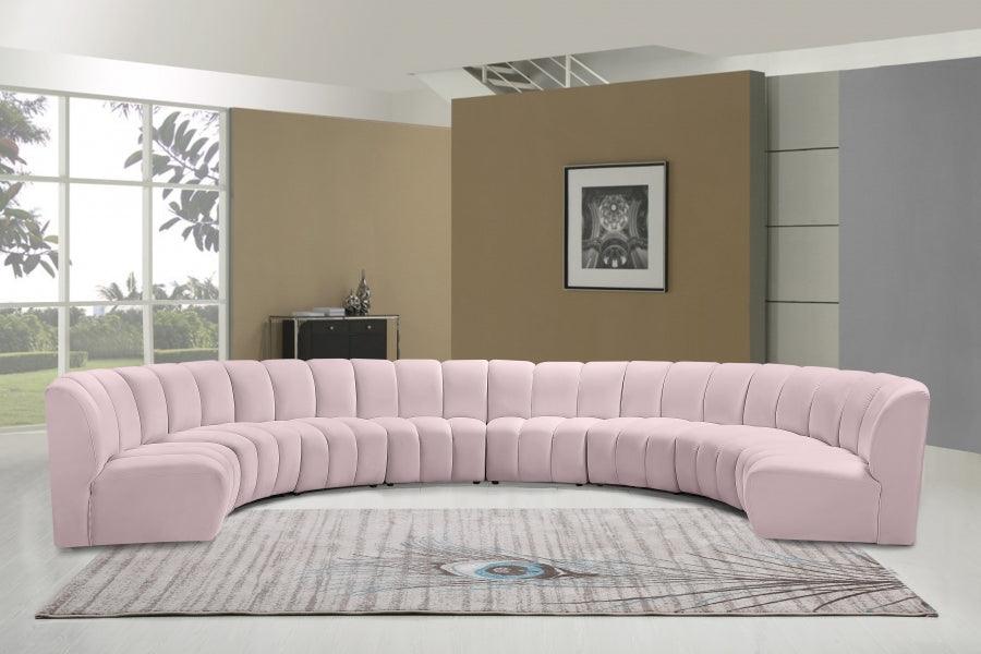 Meridian Furniture - Infinity Modular 8 Piece Sectional In Pink - 638Pink-8Pc