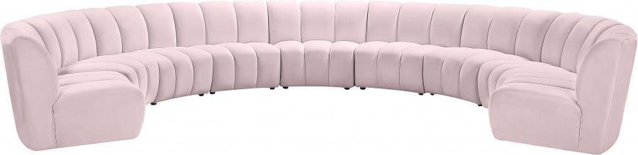 Meridian Furniture - Infinity Modular 9 Piece Sectional In Pink - 638Pink-9Pc