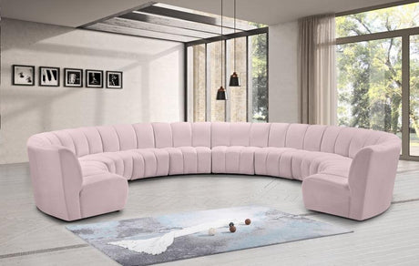 Meridian Furniture - Infinity 10 Piece Modular Sectional In Pink - 638Pink-10Pc