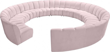 Meridian Furniture - Infinity 12 Piece Modular Sectional In Pink - 638Pink-12Pc