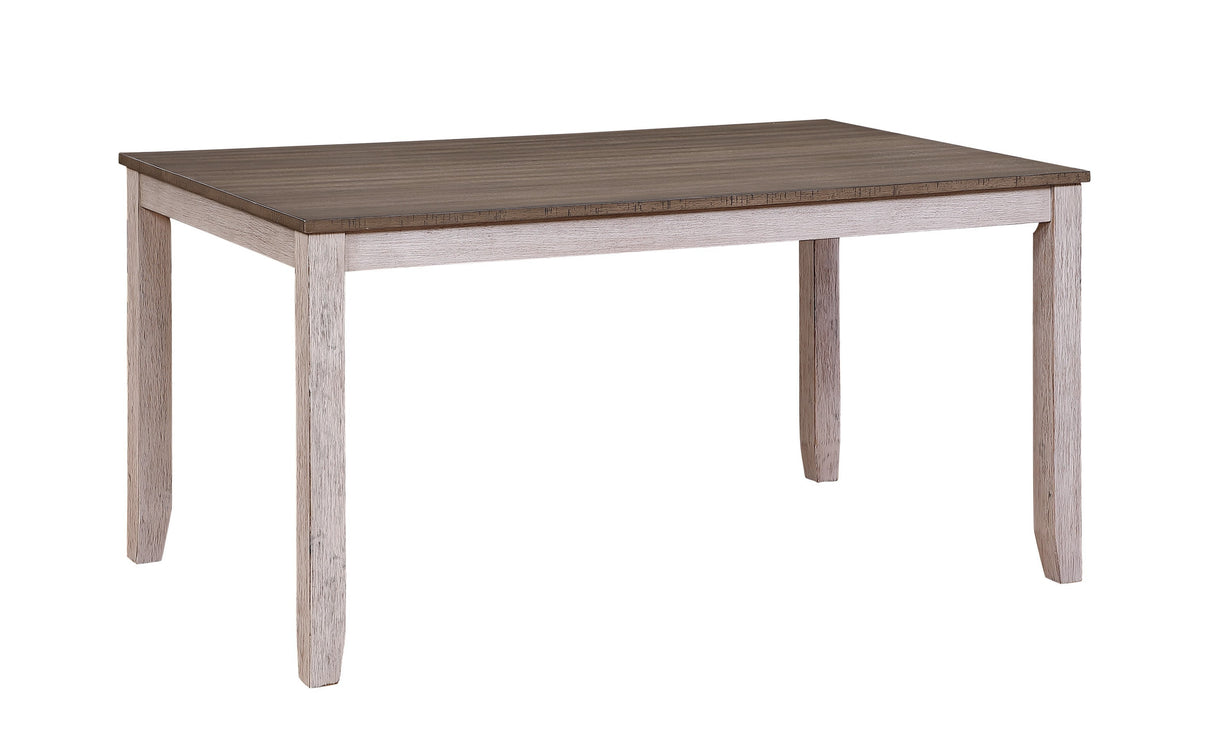 Transitional Design Rectangular 1pc Dining Table Grayish White and Brown Finish Furniture - Home Elegance USA