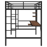 Loft Bed with Desk and Shelf , Space Saving Design,Full,Black (OLD SKU:MF285665AAB) - Home Elegance USA