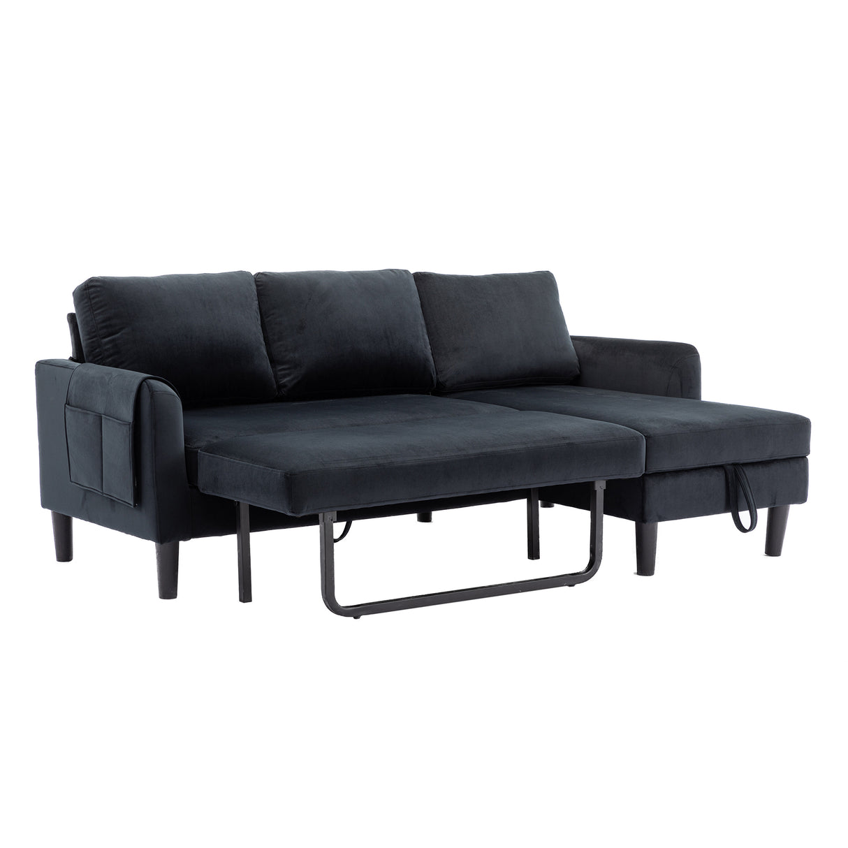 UNITED WE WIN Sectional Sofa Reversible Sectional Sleeper Sectional Sofa with Storage Chaise - Home Elegance USA