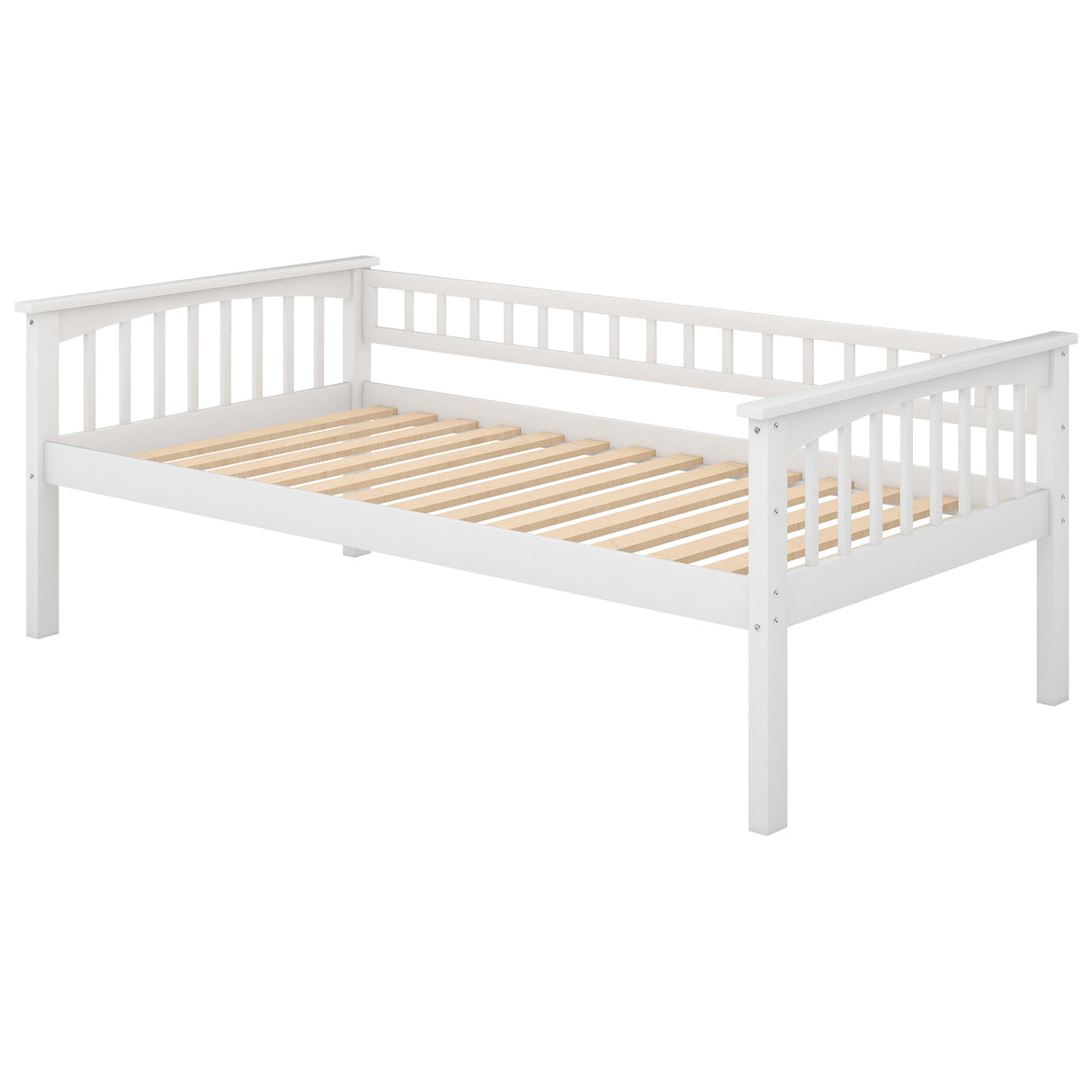 Twin over Twin Bunk Bed with Drawers, Convertible Beds, White - Home Elegance USA