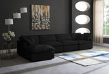 Plush - Cloud Modular Sectional 5 Piece - Black - Fabric - Home Elegance USA