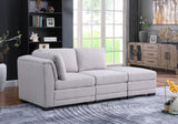 Kristin Light Gray Linen Fabric Reversible Sofa with Ottoman Home Elegance USA