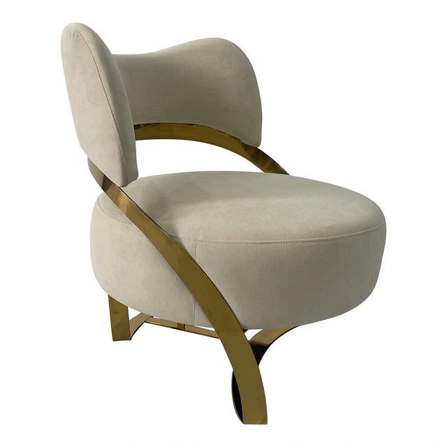 Light Beige and Gold Sofa Chair - Home Elegance USA