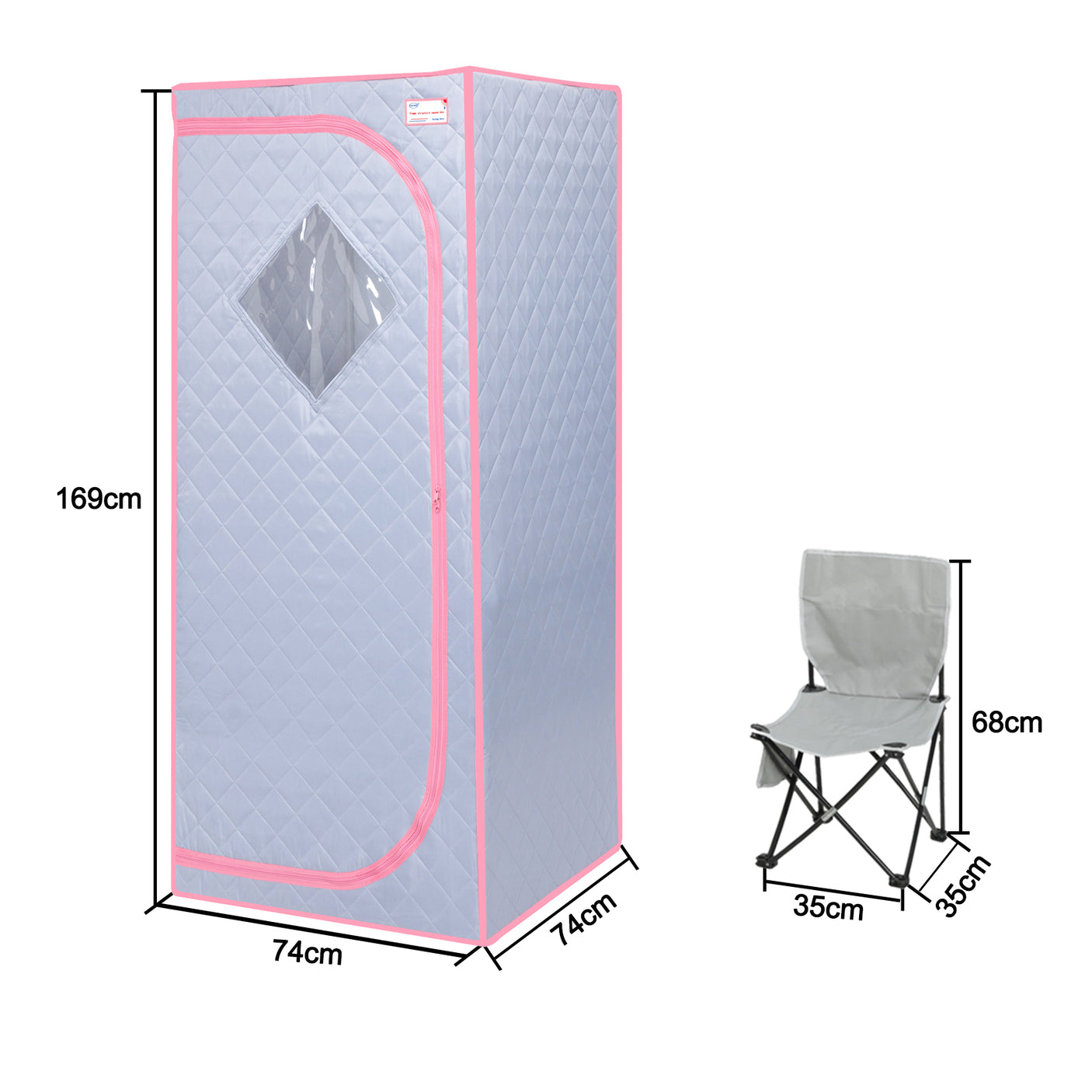 Portable Full Size Grey Infrared Sauna tent–Personal Home Spa, with Infrared Panels, Heating Foot Pad,Controller, Foldable Chair ,Reading light.Easy to Install.Fast heating, with FCC Certification