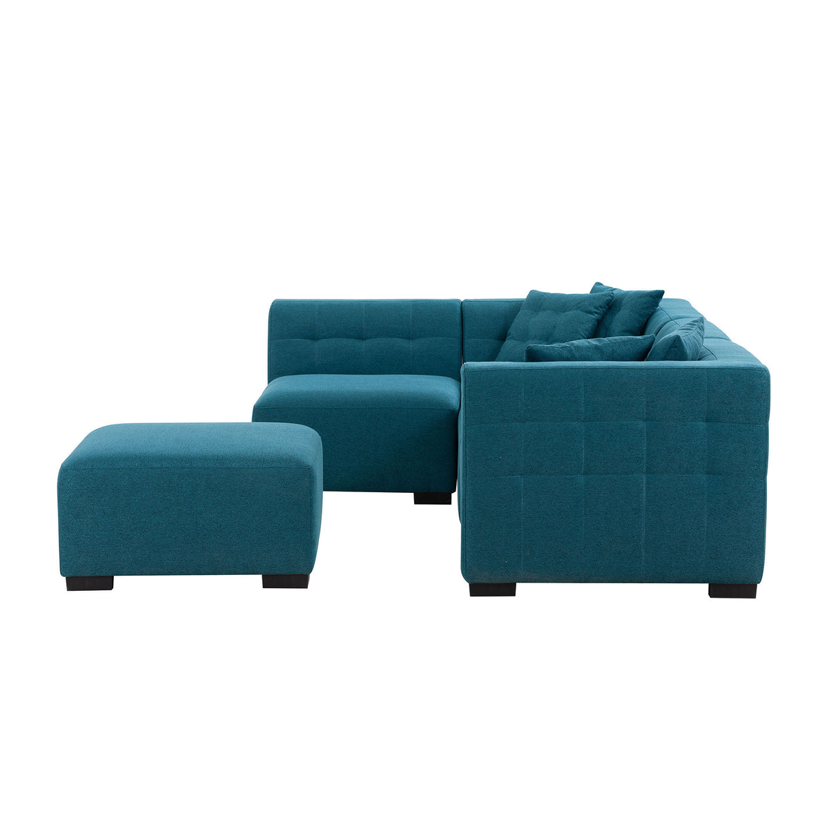 Sectional Sofa with Removable Ottoman Green - Home Elegance USA