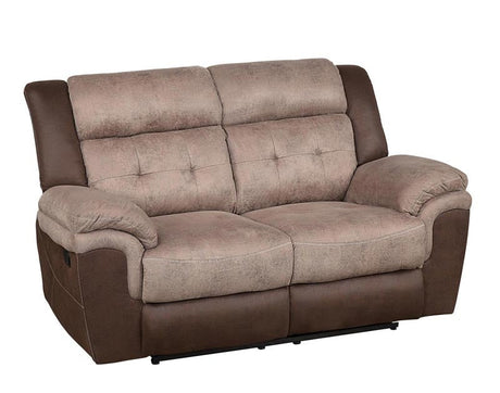 Homelegance - Chai Double Reclining Loveseat In Two-Tone Brown - 9980-2