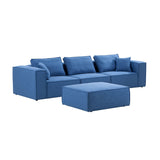 4 - Piece Upholstered Sectional Sofa in Blue - W876S00084 - image - 3